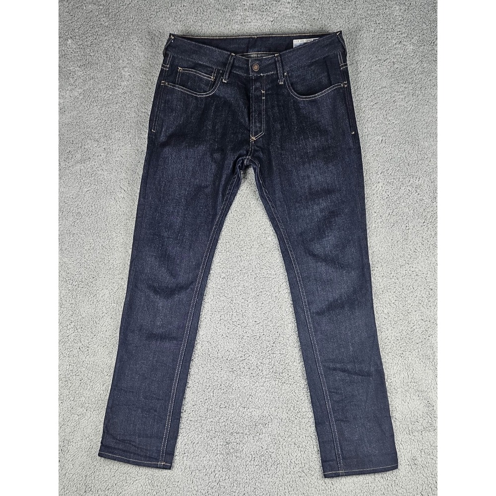 Duck And Cover Tinnu Jeans Men's 34x32 Slim Regular Raw Dark Wash Denim